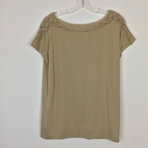 Lauren Ralph Lauren Shoulder Crochet Top Beige Size 1X